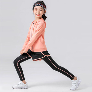 女童跑步运动套装夏季速干春秋款2024新款品牌儿童瑜伽服打羽毛球