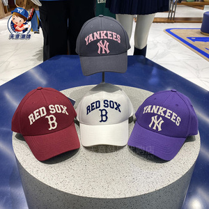 韩国MLB棒球帽2023秋冬新款刺绣字母百搭帽子男女同款防晒鸭舌帽