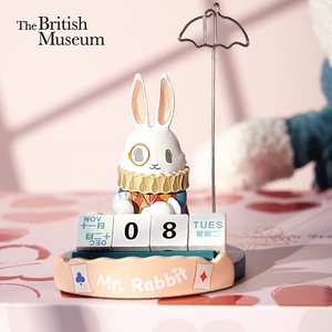 大英博物馆 爱丽丝漫游奇境怀表兔 日历便签夹摆件 可爱生日礼物