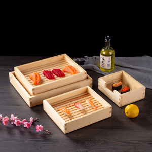 日本寿喜锅牛肉盘蔬菜拼盘木盒日本料理餐具木盒日式白木质寿司盒