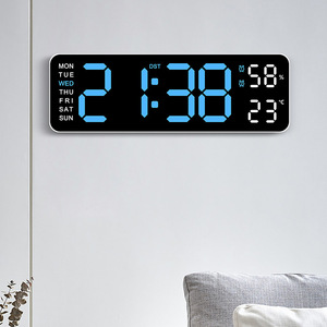 新款创意led电子钟简约多功能时钟长方形大字体闹钟可挂可立钟表