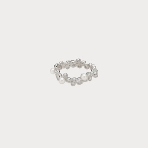 L.Bardeen天然淡水珍珠锆石925纯银戒指女小众设计感2024新款潮