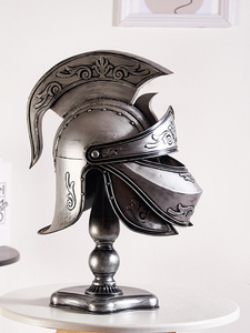 铁艺古罗马士兵中世纪骑士头盔甲摆件欧洲武士美式欧式复古装饰品