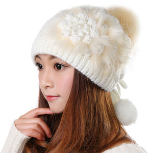 帽子女冬款韩版毛线帽女式冬帽保暖月子帽护耳加绒针织帽女帽0392