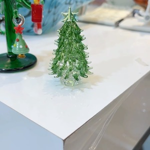 外贸出口迷你小圣诞树摆件高6宽3厘米人造水晶工艺品装饰样板间