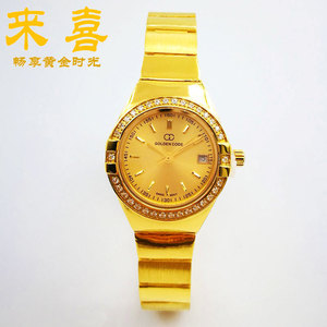 纯金手表全金表黄金24K腕表硬足金999金表高级石英表女士圆表手表