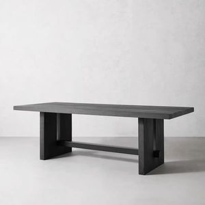 北欧实木会议办公桌设计书桌现代简约长方形餐桌家用家用橡木长桌