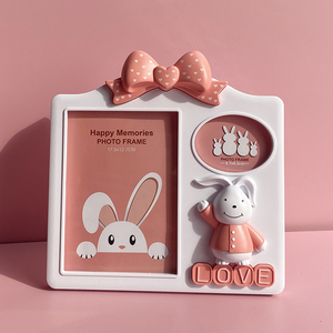 7寸卡通小兔子相框创意婴儿摆台七寸儿童宝宝相架幼儿园摆件兔年