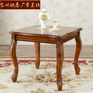 欧式客厅沙发边几角几实木雕花小茶几正方形美式小方桌子边桌茶桌