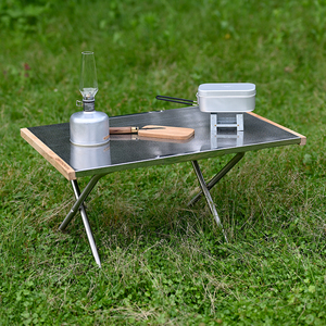 CAMPINGMOON柯曼小钢桌T380 户外便携野餐烧烤桌露营耐热折叠餐桌