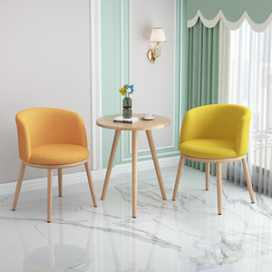 北欧阳台小桌椅现代简约布艺休闲创意轻奢茶桌椅组合咖啡三件套装