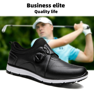 男士黑色高尔夫鞋子打球专用球鞋皮面高尔夫球鞋男高尔夫用品Y866
