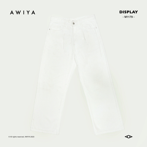 AWIYA璈雅 复古宽松直筒牛仔裤高级感纯白纯黑色休闲长裤男 M1179