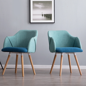 北欧实木餐椅创意网红现代简约家用咖啡餐厅扶手靠背布艺亚丁椅子