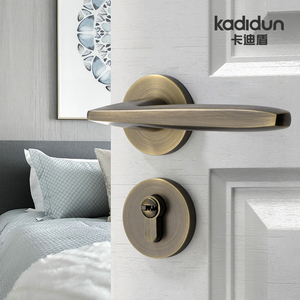 新中式门锁室内卧室房门锁静音磁吸分体锁家用木门把手青古铜门锁