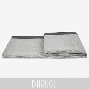 现代简约灰色搭毯样板间床旗床尾巾 家用 卧室装饰毯沙发毯布瑞格