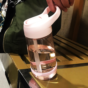 韩国吸管水杯便携成人孕妇网红ins男女学生个性简约塑料防摔杯子
