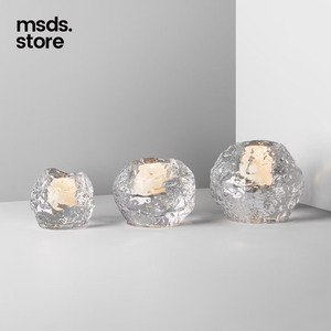 瑞典Kosta Boda雪球烛台Snowball玻璃香薰摆件北欧风水晶创意礼物
