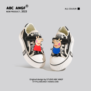 ABC ANGF官网【小猪佩奇】儿童帆布鞋男童 2024春秋女童运动板鞋