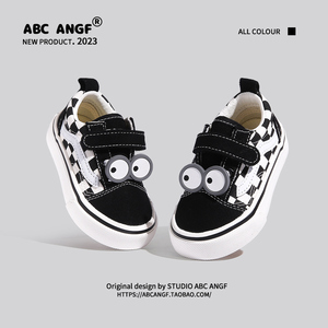 ABC ANGF儿童帆布鞋2024春季新款女童鞋子男童板鞋宝宝春秋学步鞋