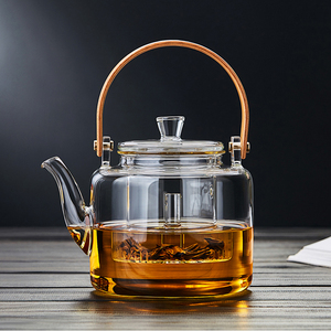 玻璃蒸煮茶壶耐高温电陶炉烧水壶家用提梁明火围炉泡茶壶茶具套装