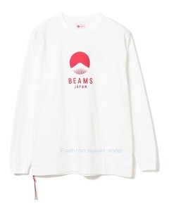 BEAMS JAPAN 21SS 涩谷限定 富士山红绳串绳 秋冬男女长袖卫衣T恤