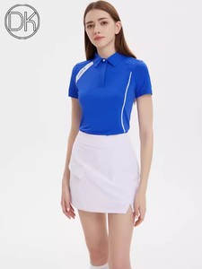 DK新款高尔夫女装短袖冰感速干女士T恤球衣韩版显瘦莱茵蓝polo衫