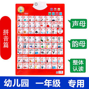 儿童学26个英文字母汉语拼音识汉字认数字声母韵母音标表墙贴全套