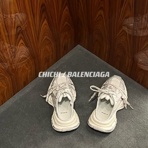 chi | Balenciaga/巴黎世家白色3XL做旧半拖拖鞋穆勒厚底系带鞋