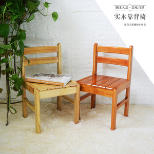 全实木餐椅 简约餐桌椅橡木凳子 原木靠背椅凳子木质儿童凳木头凳