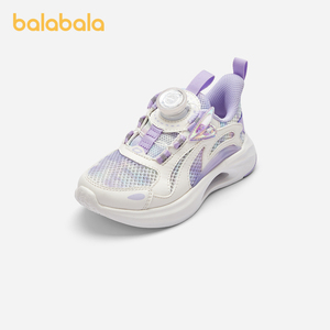 巴拉巴拉童鞋儿童运动鞋透气女童鞋子2024夏季网面轻便跑鞋甜美潮