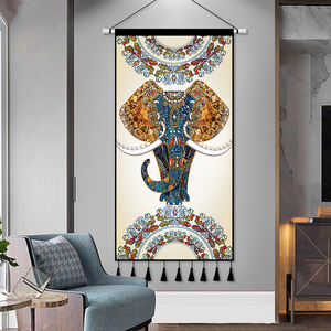 民族风泰式大象挂布挂画背景布挂毯玄关客厅卧室走道布艺装饰简约