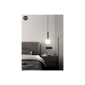 2024新款极简现代简约高级感主卧房间卧室床头吊线球形玻璃小吊灯