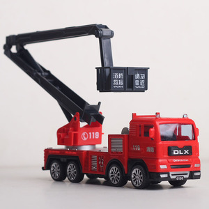 男孩宝宝登高救援消防车模型儿童小汽车玩具车塑胶滑行城市工程车