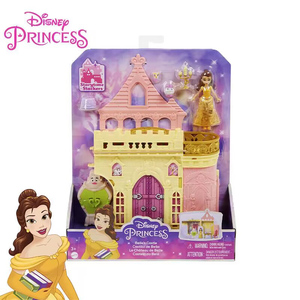 正版迪士尼贝儿闪亮城堡套装公主洋娃娃女童礼物互动过家家玩具