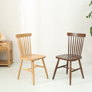 北欧实木餐椅简约咖啡餐厅日式温莎椅民宿橡木美式布艺休闲靠背椅