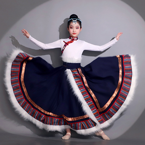 儿童藏族舞蹈演出服桃李杯心声升级版水袖上衣少数民族舞台藏服女