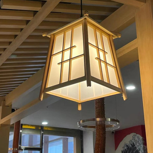 日式料理吊灯现代连锁餐厅羊皮灯火锅店烤肉串串卡座木艺亭子灯笼