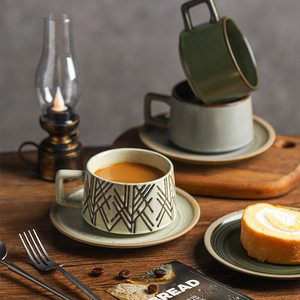 舍里 陶瓷咖啡杯套装复古创意办公室下午茶具茶杯家用挂耳咖啡杯