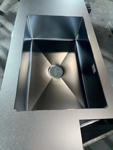 304不锈钢厚板防刮花台面水槽一体焊接实心厨房拉丝乱纹哑光定制