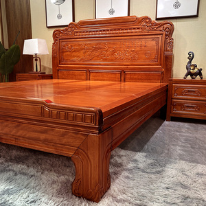 实木雕花大床1.5m中式格木仿古1.8米双人复古古典2米主卧原木婚床