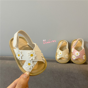 夏季男女宝宝0-1岁婴儿软胶底凉鞋防滑婴儿鞋简约防踢透气学步鞋