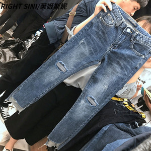 香港2024大码女装春季网红流行适合胯宽大腿粗的女生裤子牛仔裤潮