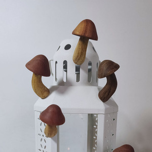 实木创意磁贴小蘑菇冰箱贴木质磁力装饰品可爱乔迁礼物红色小礼品