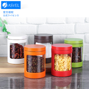 日本ASVEL厨房用品玻璃调料盒调味罐创意密封罐盐罐糖瓶佐料盒