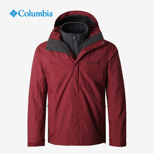Columbia哥伦比亚正品男子户外防泼水防风透气三合一冲锋衣WE7211