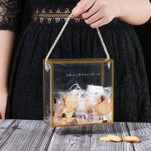 雪花酥包装盒透明手提袋牛轧糖果烘焙曲奇牛扎饼干高档礼品盒子