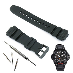 CASIO卡西欧树脂表带手表带 适用 5434 MCW-100H W-S220 黑色哑光