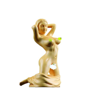 黄杨木雕美女手工艺礼品人物摆件男士把玩用品木头女人体艺术女神