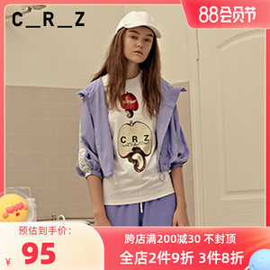 正品CRZ潮牌女装夏季新款圆领短袖鲜果印花运动风休闲T恤CDM2T247